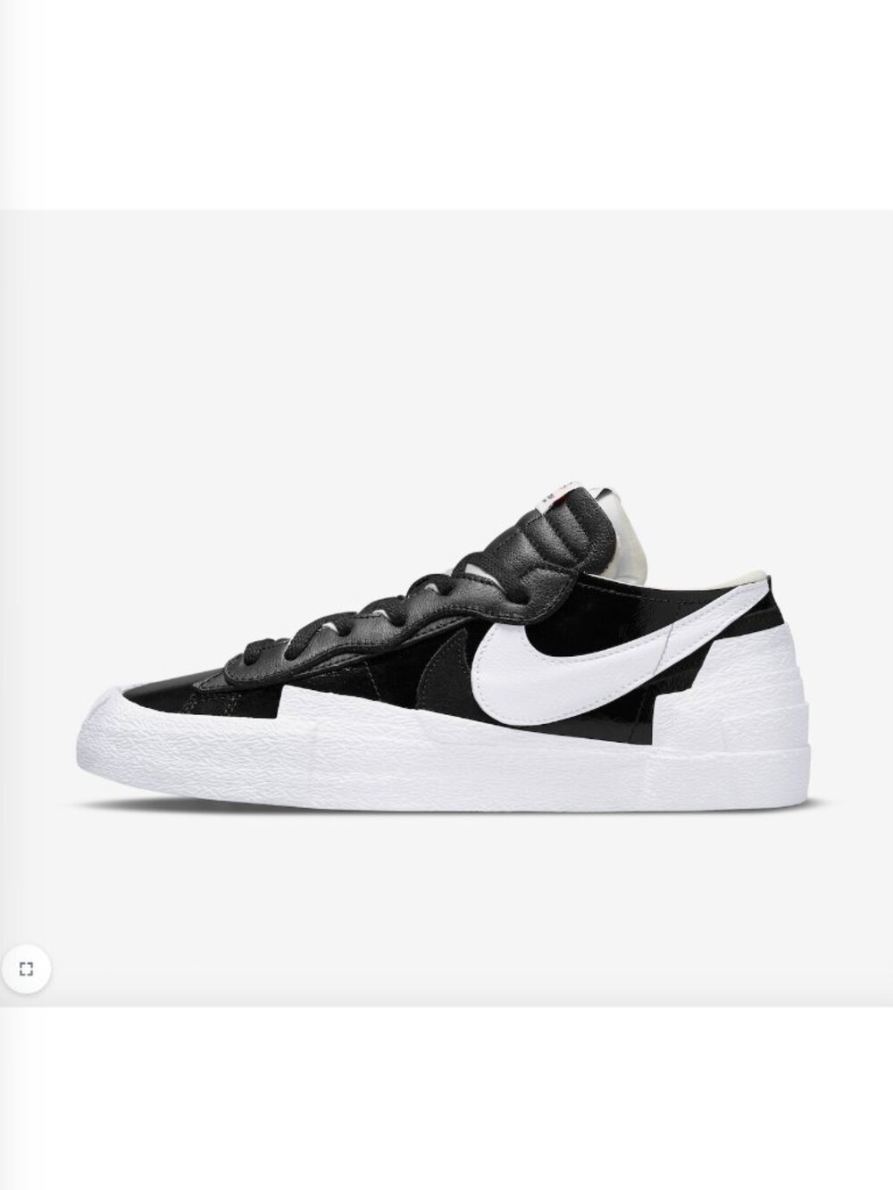 Nike sacai x Blazer Low Black Patent 42 NEW